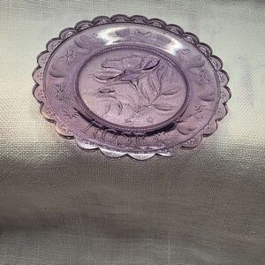 Vintage Thorton W. Burgess In Praise Of Herbs Series Lavender Glass Dish